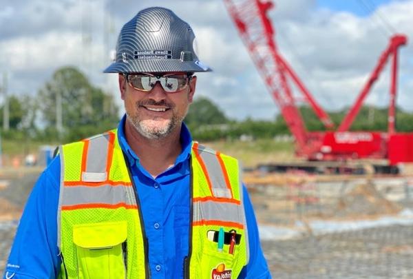 澳门足彩app Superintendent Shawn Bushong on a job site.